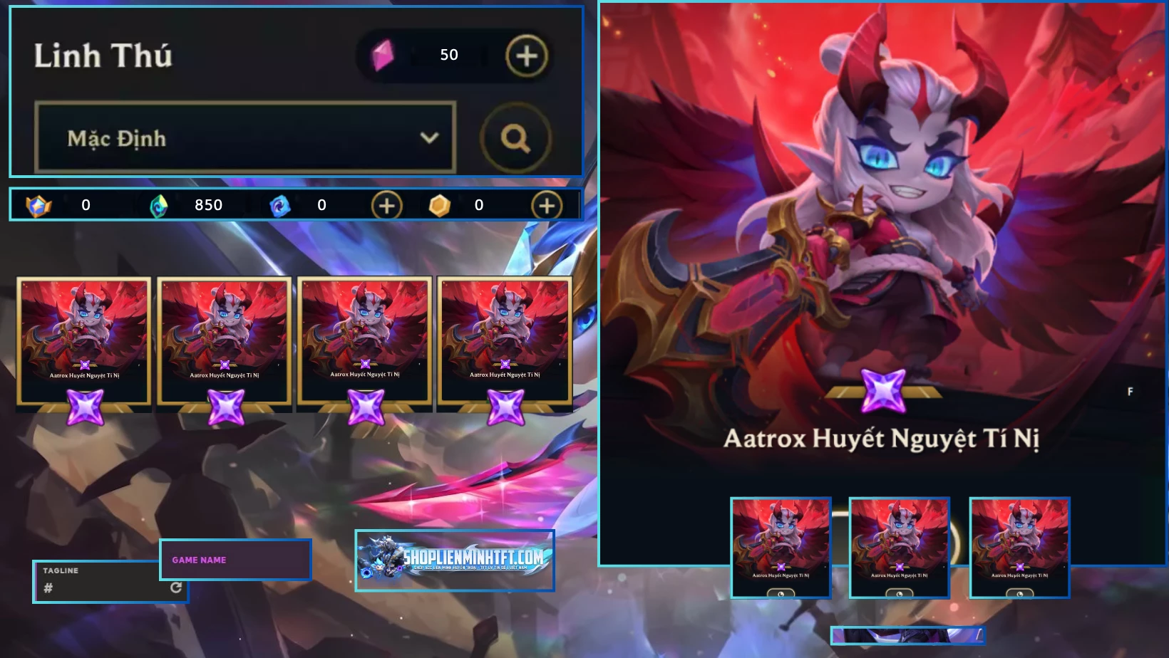 AATROX HUYẾT NGUYỆT TÍ NỊ CLONE